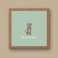 Illustration minimaliste loutre debout mignonne avec texte Ma petite loutre pour décoration chambre bébé thème nature.