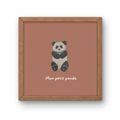 Illustration_minimaliste_panda_assis_noir_et_blanc_avec_texte_Mon_petit_panda_pour_d_coration_chambre_b_b_